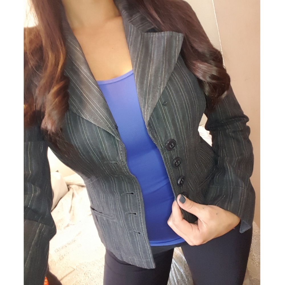 Marc Aurel black striped blazer 38